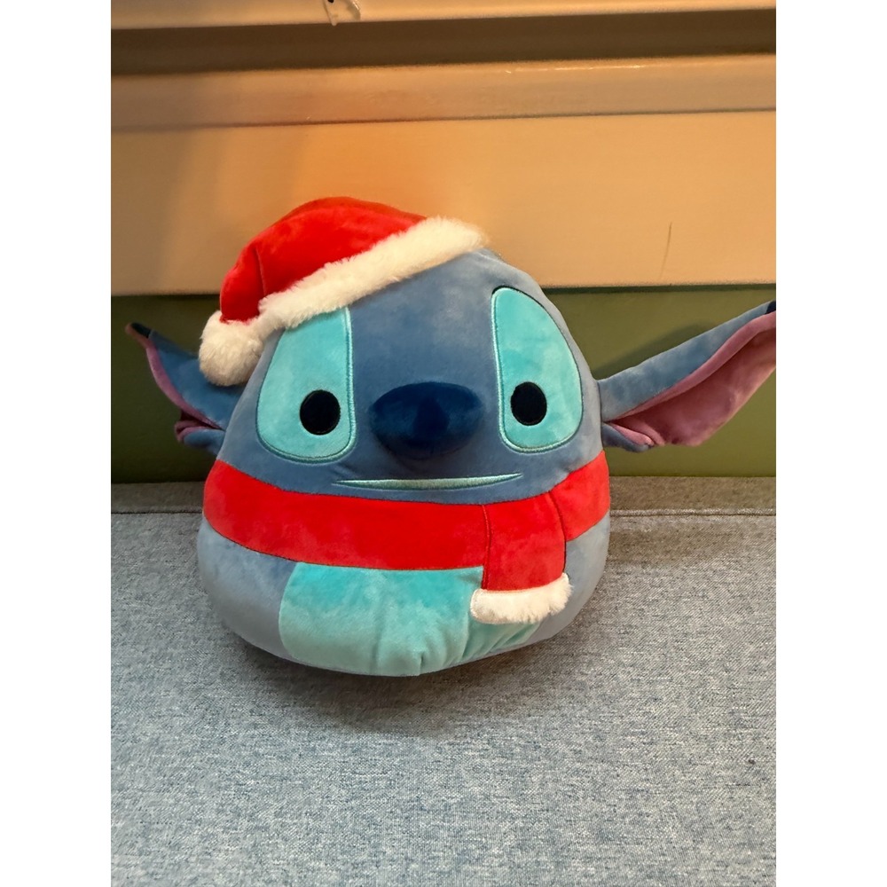 Original Squishmallows 8" Disney Lilo & Stitch Santa Hat Christmas Plush NEW